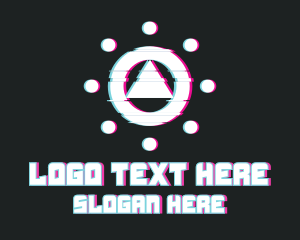 Mysterious - Triangle Circle Glitch logo design