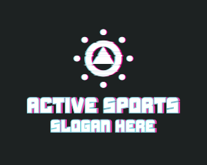 Fitness - Digital Tech Glitch logo design