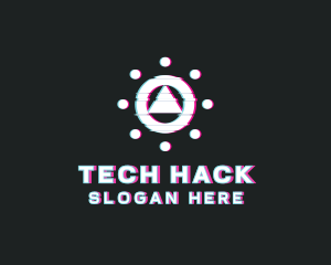 Digital Tech Glitch logo design