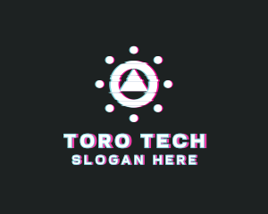 Digital Tech Glitch logo design