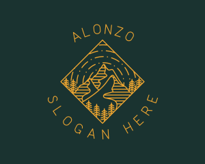 Outdoor Mountain Hiking logo design