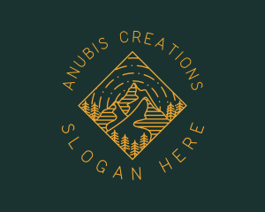 Outdoor Mountain Hiking logo design