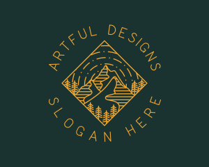 Outdoor Mountain Hiking logo design