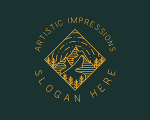 Outdoor Mountain Hiking logo design