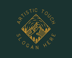 Outdoor Mountain Hiking logo design