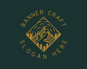 Outdoor Mountain Hiking logo design