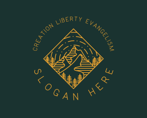 Outdoor Mountain Hiking logo design