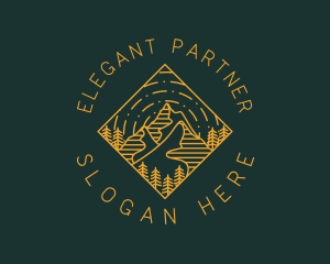 Outdoor Mountain Hiking logo design