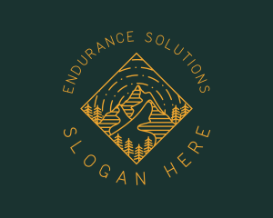 Outdoor Mountain Hiking logo design