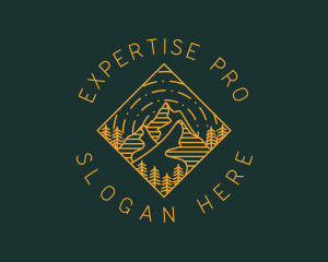 Outdoor Mountain Hiking logo design