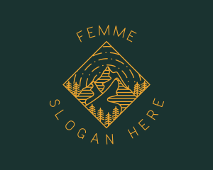 Outdoor Mountain Hiking logo design