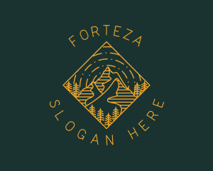 Outdoor Mountain Hiking logo design