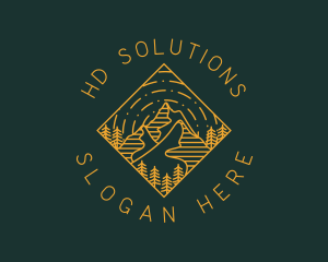 Outdoor Mountain Hiking logo design