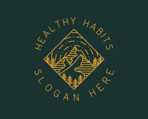 Outdoor Mountain Hiking logo design