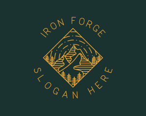 Outdoor Mountain Hiking logo design