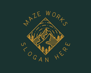 Outdoor Mountain Hiking logo design