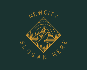 Outdoor Mountain Hiking logo design