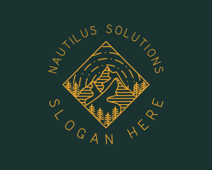 Outdoor Mountain Hiking logo design