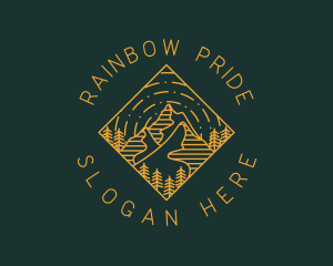 Outdoor Mountain Hiking logo design