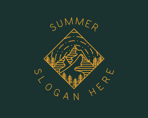 Outdoor Mountain Hiking logo design