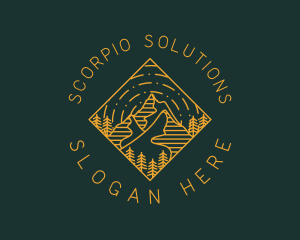 Outdoor Mountain Hiking logo design