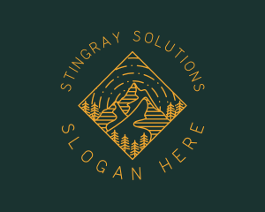 Outdoor Mountain Hiking logo design