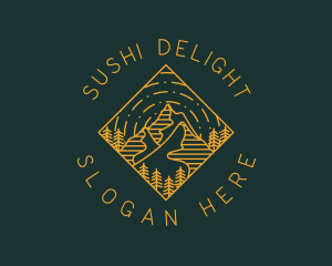 Outdoor Mountain Hiking logo design