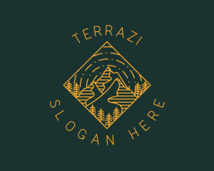 Outdoor Mountain Hiking logo design