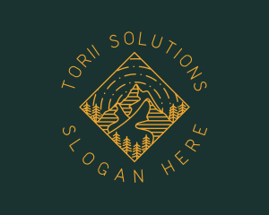 Outdoor Mountain Hiking logo design