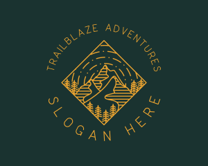Hiking - Outdoor Mountain Hiking logo design