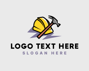 Labor - Construction Hammer Hard Hat logo design