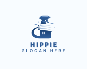 Sanitation - Housekeeping Spray Bottle logo design