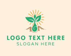 Sustainable - Green Seedling Farming logo design