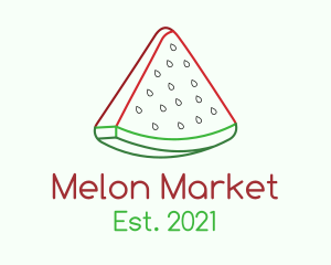 Melon - Watermelon Fruit Slice logo design