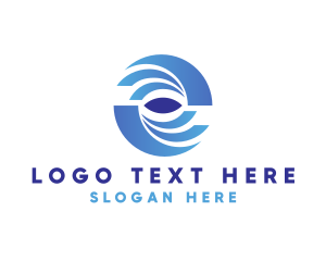 Modern Swoosh Vortex Eye logo design