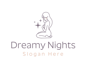 Nightwear - Nude Woman Sparkle Beauty logo design