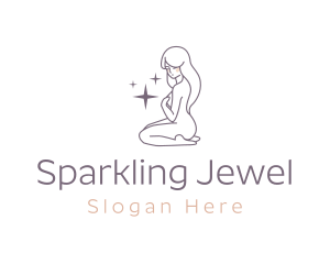 Nude Woman Sparkle Beauty logo design