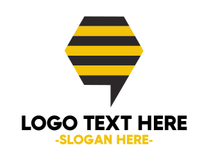 Speech Bubble - Bee Messaging Chat logo design