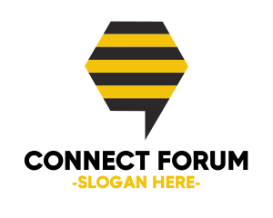 Forum - Bee Messaging Chat logo design