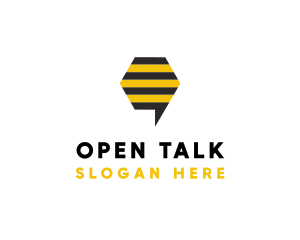 Bee Messaging Chat logo design