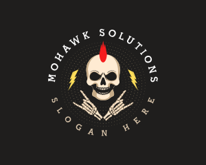 Mohawk - Mohawk Rock Skull logo design