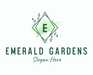 Natural Garden Watercolor logo design