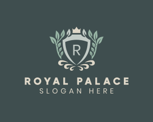 Regal Wreath Shield Crown logo design