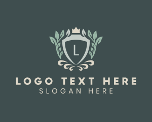 Militar - Regal Wreath Shield Crown logo design