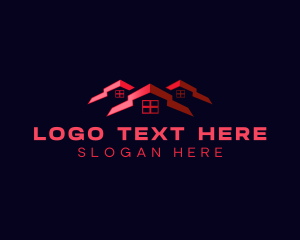 Residential - Roof Construction Builder logo design