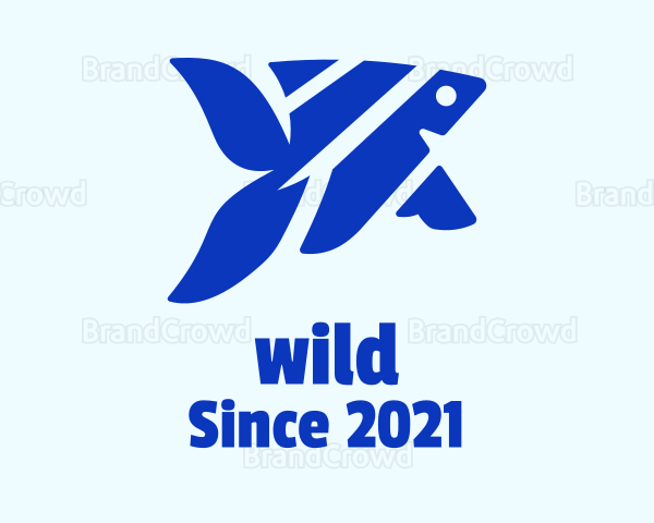 Blue Angelfish Pet Logo