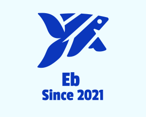 Fish - Blue Angelfish Pet logo design