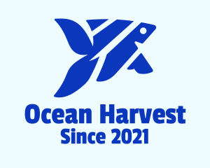 Aquaculture - Blue Angelfish Pet logo design