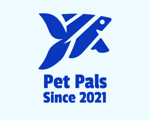 Blue Angelfish Pet logo design