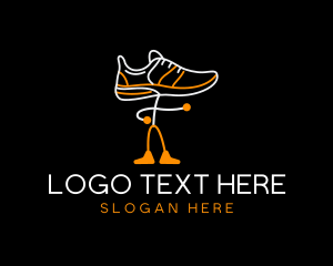 Run - Running Shoe Monoline logo design